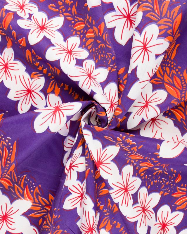 Polynesian fabric TAURA Purple - Tissushop